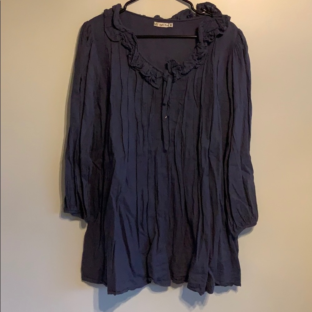 Blue Peasant Top